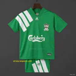 Retro Kids Liverpool Away Green Jersey