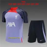 Retro Kids Liverpool Purple Short Sleeve+Soccer Shorts