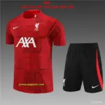 Retro Kids Liverpool Red Camouflage Short Sleeve+Soccer Shorts