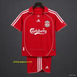 Retro Kids Liverpool Red Home Jersey