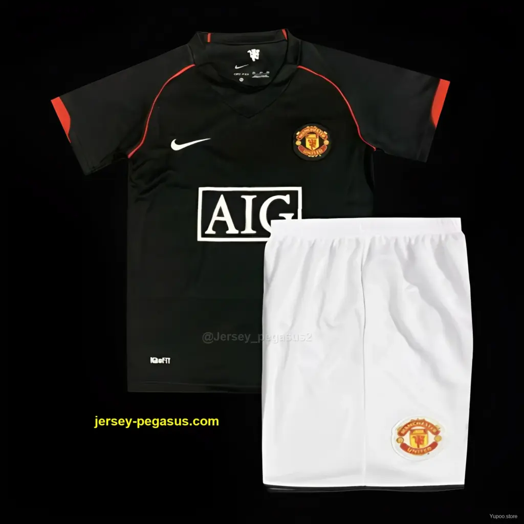Retro Kids Manchester United Away Black Jersey
