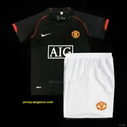 Retro Kids Manchester United Away Black Jersey