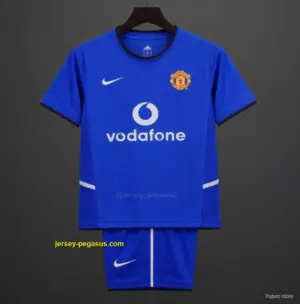 Retro Kids Manchester United Blue Third Jersey