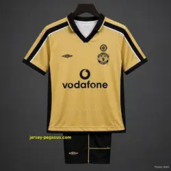 Retro Kids Manchester United Centenary Golden Reversible Jersey