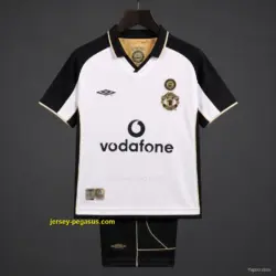 Retro Kids Manchester United Centenary White Reversible Jersey