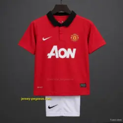 Retro Kids Manchester United Red Home Jersey