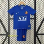 Retro Kids Manchester United Third Blue Jersey