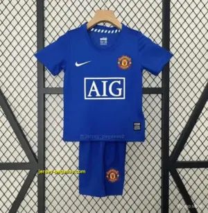 Retro Kids Manchester United Third Blue Jersey