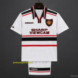 Retro Kids Manchester United White Away Jersey