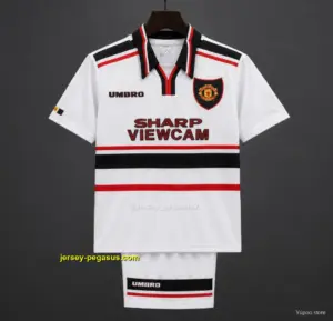 Retro Kids Manchester United White Away Jersey