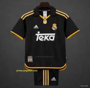 Retro Kids Real Madrid Away Black Jersey