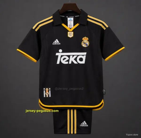 Retro Kids Real Madrid Away Black Jersey