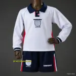 1998 Kids England Home Retro Long-Sleeved Kit Jersey