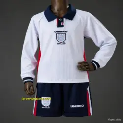 1998 Kids England Home Retro Long-Sleeved Kit Jersey