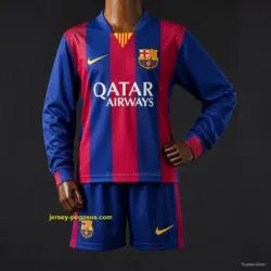 Kids Barcelona Home Retro Long-Sleeve Kit Jersey