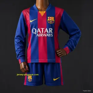 Kids Barcelona Home Retro Long-Sleeve Kit Jersey