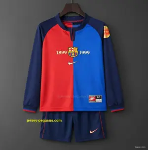 Retro 1899 Kids Barcelona Centennial Long Sleeve Jersey