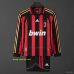 Retro Kids AC Milan Home Long Sleeve Jersey