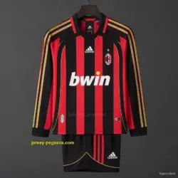 Retro Kids AC Milan Home Long Sleeve Jersey