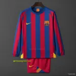 Retro Kids Barcelona Home League Version Long Sleeve Jersey