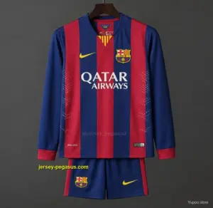 Retro Kids Barcelona Home Long Sleeve Jersey
