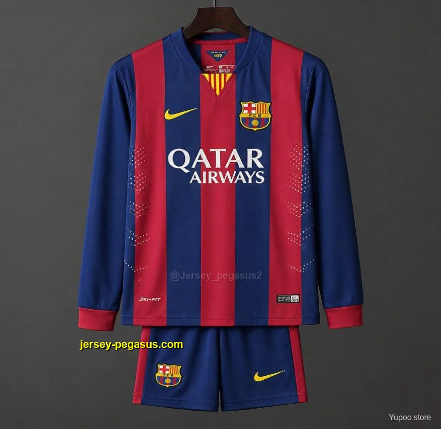 Retro Kids Barcelona Home Long Sleeve Jersey Retro Kids Barcelona Home Long Sleeve Jersey