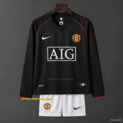 Retro Kids Manchester United Away Long Sleeve Jersey