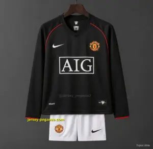 Retro Kids Manchester United Away Long Sleeve Jersey