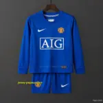 Retro Kids Manchester United Long Sleeve Third Jersey