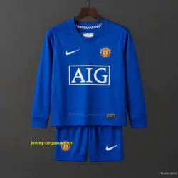 Retro Kids Manchester United Long Sleeve Third Jersey