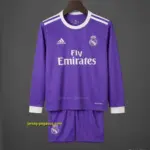 Retro Kids Real Madrid Away Long Sleeve Jersey