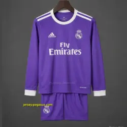 Retro Kids Real Madrid Away Long Sleeve Jersey