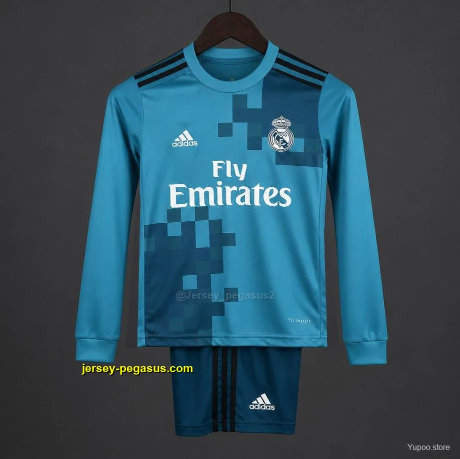 Retro Kids Real Madrid Third Long Sleeve Jersey Retro Kids Real Madrid Third Long Sleeve Jersey
