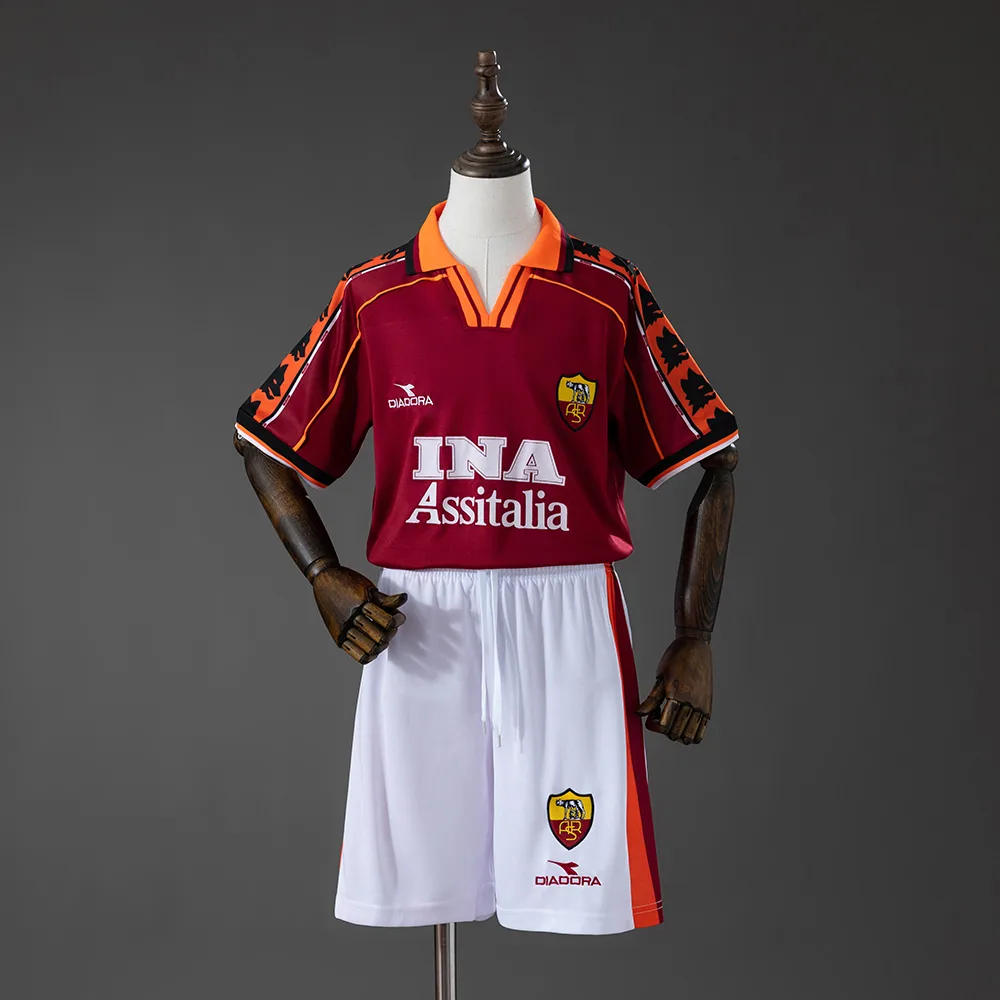 Roma Home Retro Kids Kit Jersey Roma Home Retro Kids Kit Jersey