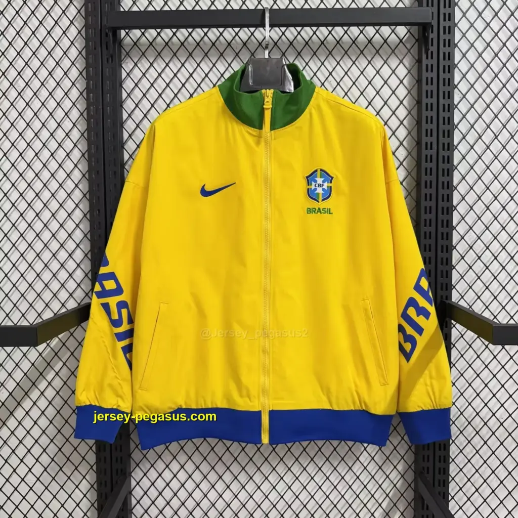 Brazil yellow retro version windbreaker jacket