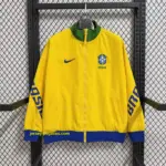 Brazil yellow retro version windbreaker jacket