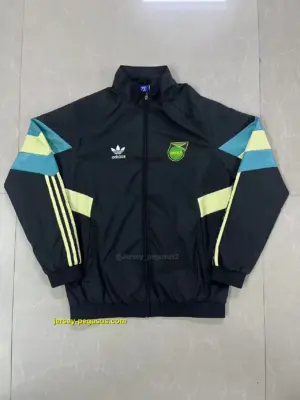Jamaica black with green windbreaker jacket
