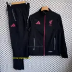 L- black windbreaker jacket+pants