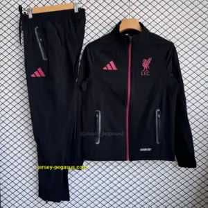 L- black windbreaker jacket+pants