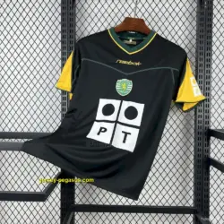20 Sporting CP Retro Away Black with Yellow Sleeves Jersey