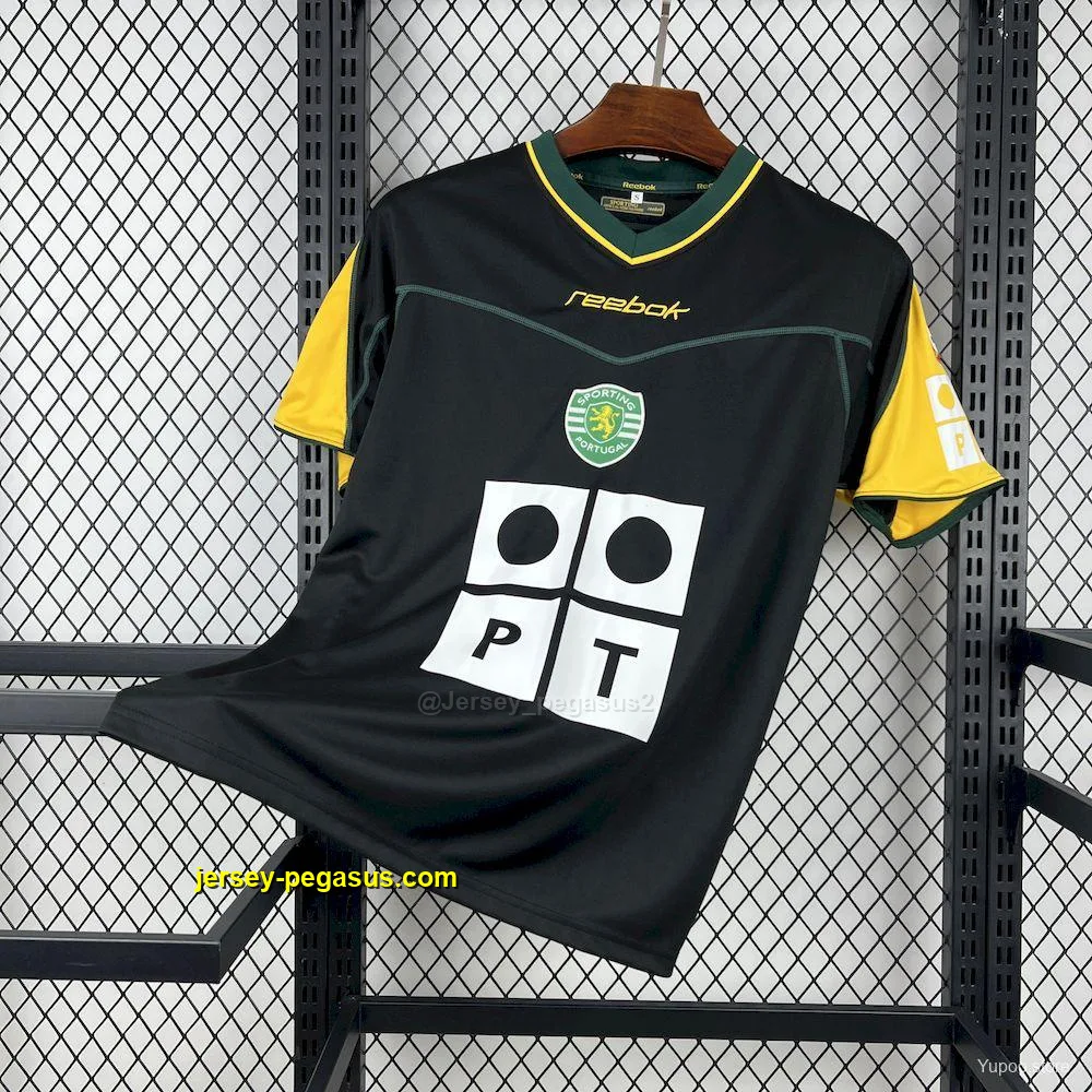 20 Sporting CP Retro Away Black with Yellow Sleeves Jersey 20 Sporting CP Retro Away Black with Yellow Sleeves Jersey