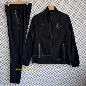 Real Madrid black windbreaker jacket+pants