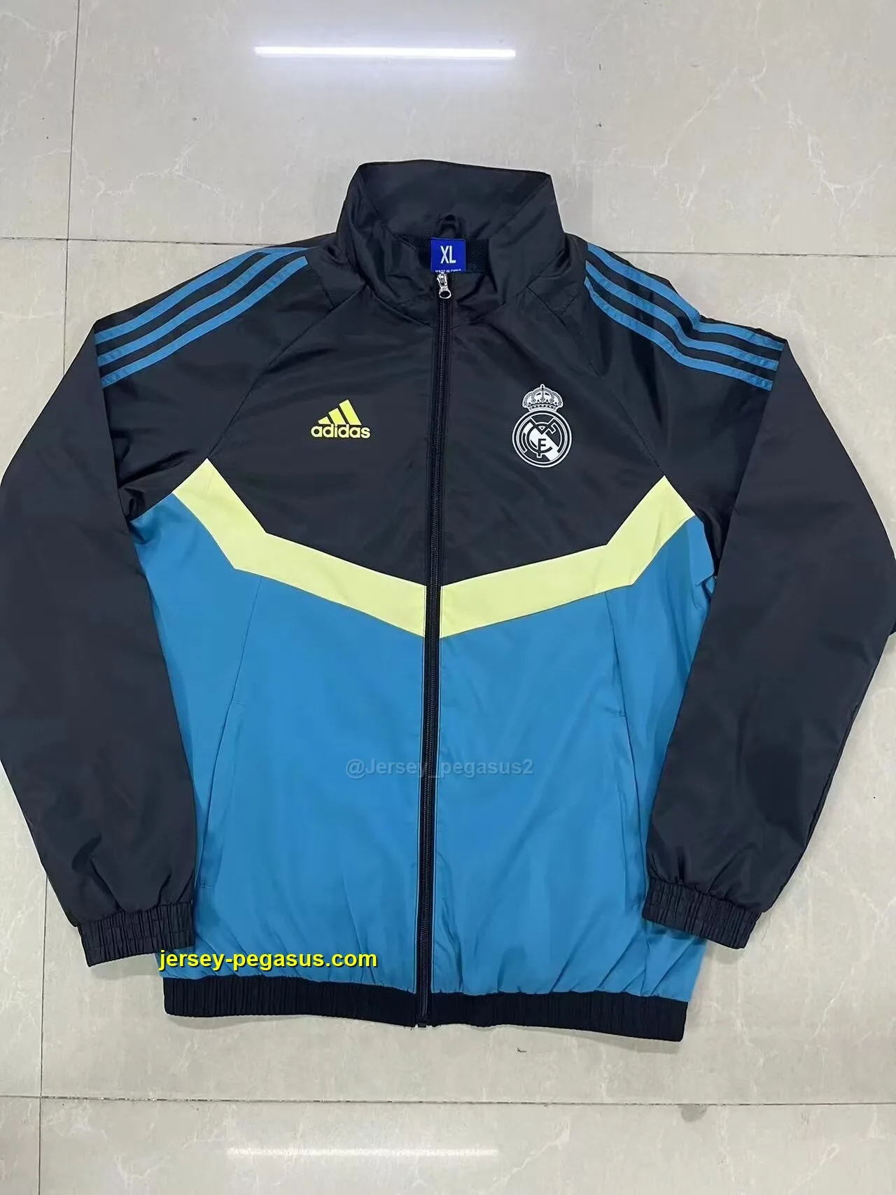 Real Madrid black- blue windbreaker jacket Real Madrid black- blue windbreaker jacket