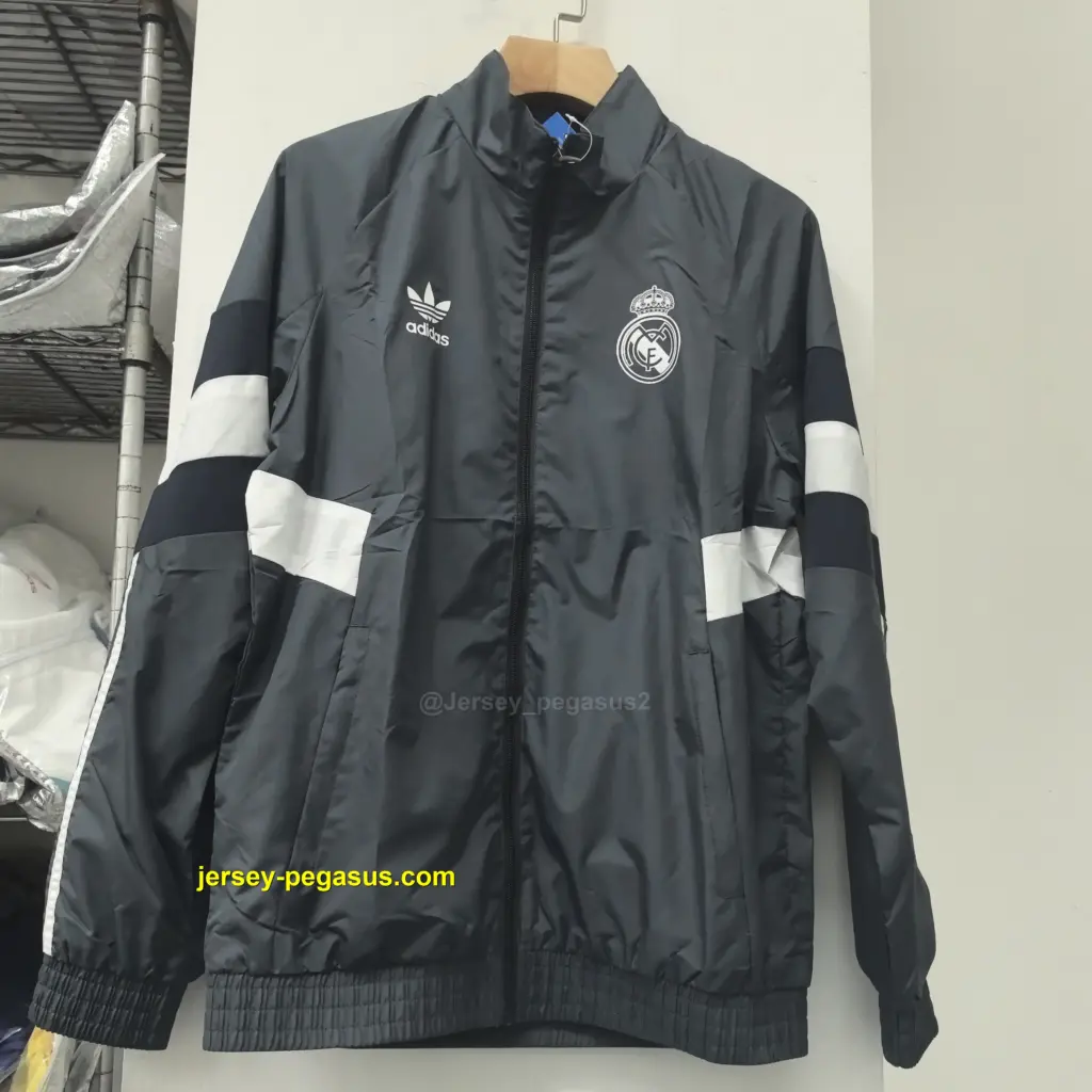 Real Madrid grey windbreaker jacket