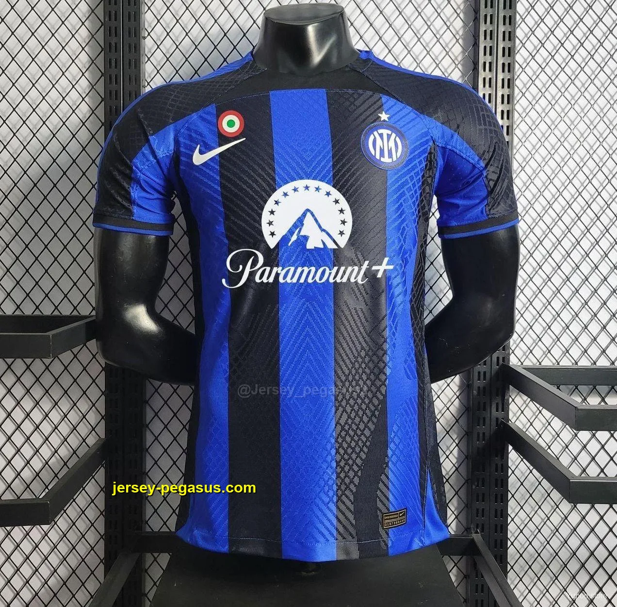 Player Version Retro Inter Milan Home Jersey With Paramount Plus Sponsor Player Version Retro Inter Milan Home Jersey With Paramount Plus Sponsor