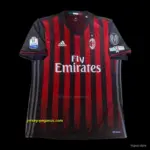 Retro 16 17 AC Milan Home Jersey With Serie A Full Patches