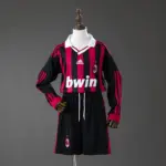AC Milan Home Retro Long Sleeve Kids Kit Jersey
