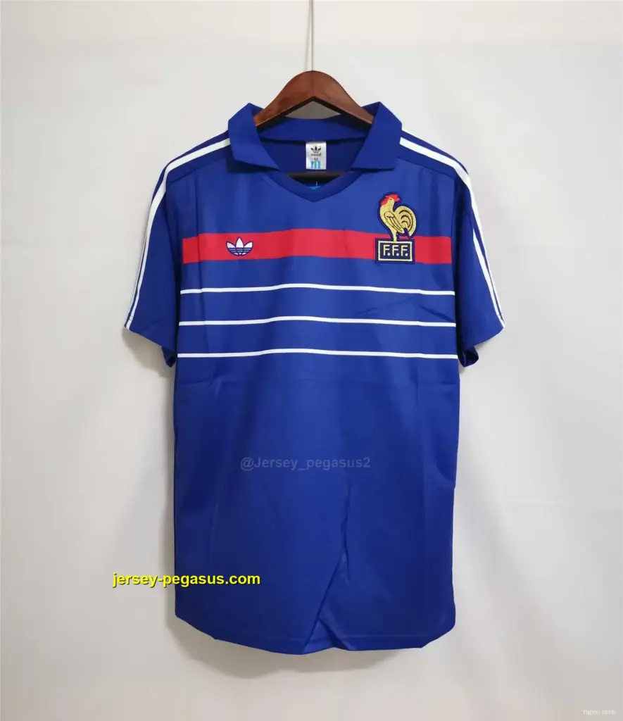 Retro 1984 France Home Soccer Jersey