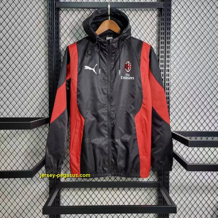AC milan black windbreaker jacket AC milan black windbreaker jacket