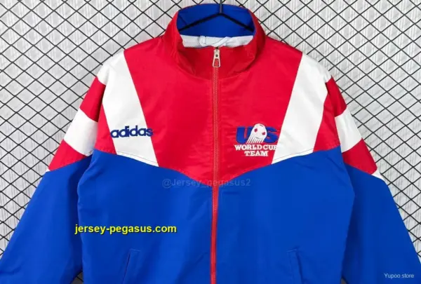 Retro 1994 USA Blue Full Zipper Windbreaker